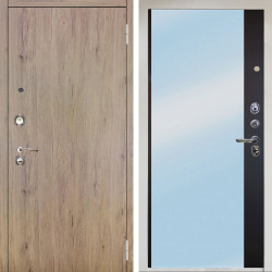 Входная дверь Аргус ЛЮКС 3К Снежно-белый Элегант Рустик соломенный + Магнум Черный софт