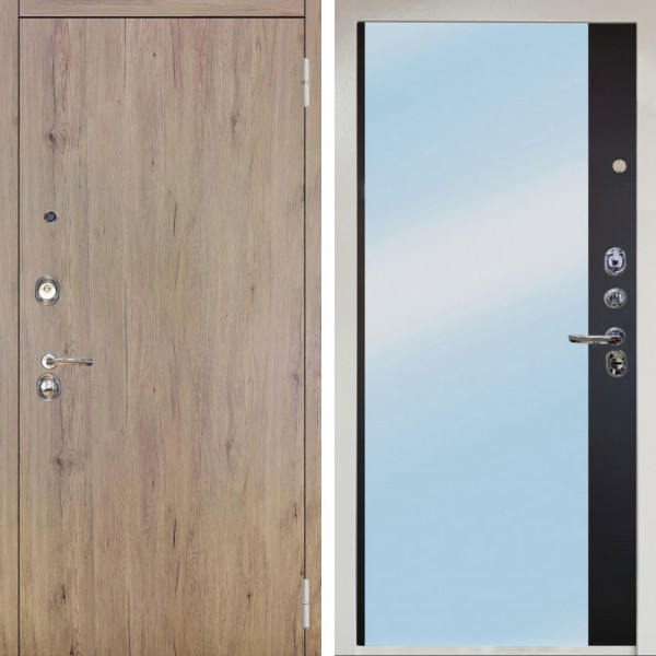 Входная дверь Аргус ЛЮКС 3К Снежно-белый Элегант Рустик соломенный + Магнум Черный софт