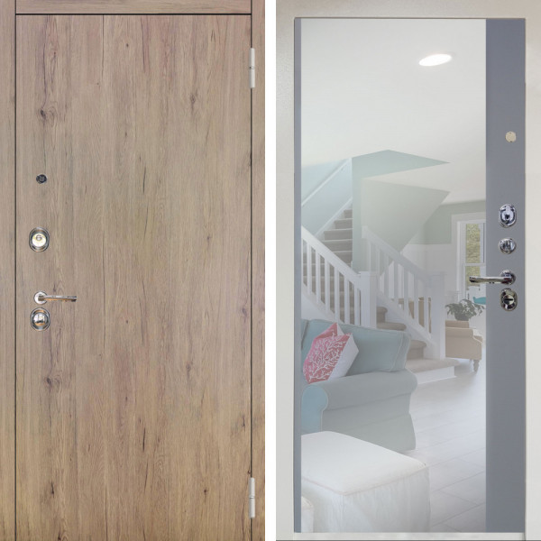 Входная дверь Аргус ЛЮКС 3К Снежно-белый Элегант Рустик соломенный + Магнум Силк маус