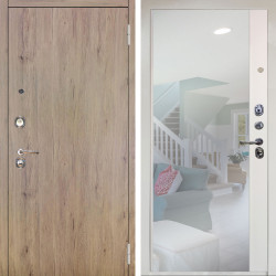 Входная дверь Аргус ЛЮКС 3К Снежно-белый Элегант Рустик соломенный + Магнум Софт милк