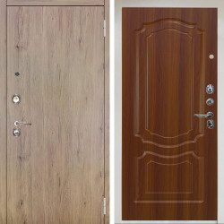 Входная дверь Аргус ЛЮКС 3К Снежно-белый Элегант Рустик соломенный + Мишель Дуб рустикальный