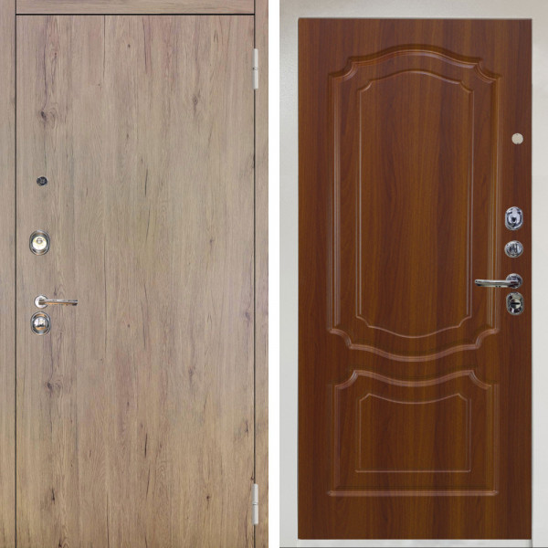 Входная дверь Аргус ЛЮКС 3К Снежно-белый Элегант Рустик соломенный + Мишель Дуб рустикальный