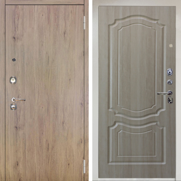 Входная дверь Аргус ЛЮКС 3К Снежно-белый Элегант Рустик соломенный + Мишель Ларче светлый