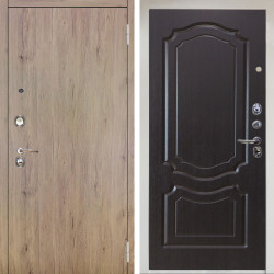 Входная дверь Аргус ЛЮКС 3К Снежно-белый Элегант Рустик соломенный + Мишель Венге