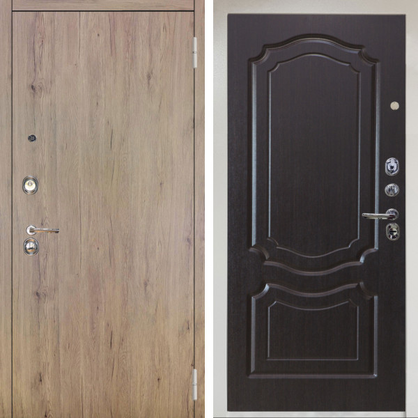 Входная дверь Аргус ЛЮКС 3К Снежно-белый Элегант Рустик соломенный + Мишель Венге