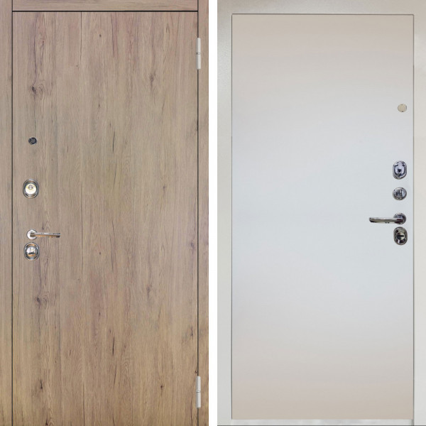 Входная дверь Аргус ЛЮКС 3К Снежно-белый Элегант Рустик соломенный + Под покраску