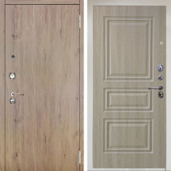 Входная дверь Аргус ЛЮКС 3К Снежно-белый Элегант Рустик соломенный + Скиф Дуб филадельфия крем