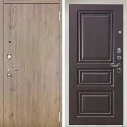 Входная дверь Аргус ЛЮКС 3К Снежно-белый Элегант Рустик соломенный + Скиф Горький шоколад