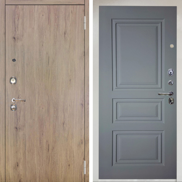 Входная дверь Аргус ЛЮКС 3К Снежно-белый Элегант Рустик соломенный + Скиф Силк маус