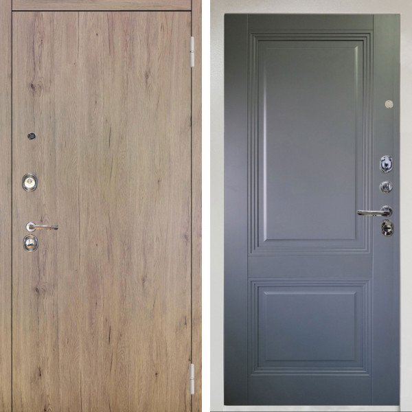 Входная дверь Аргус ЛЮКС 3К Снежно-белый Элегант Рустик соломенный + Соло Антрацит софт