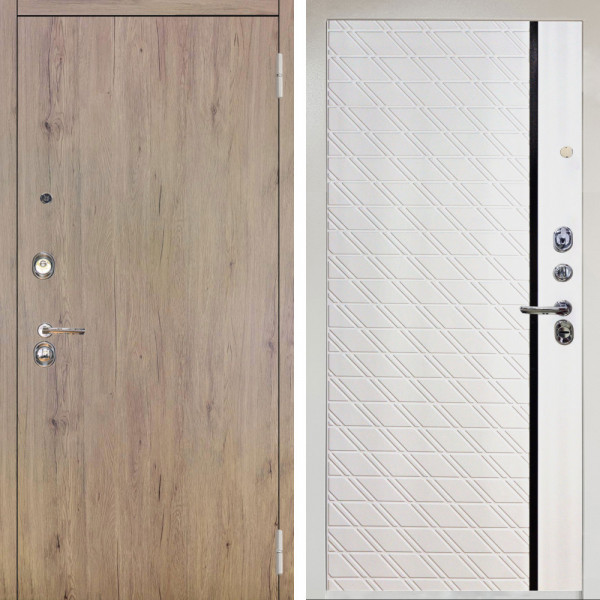 Входная дверь Аргус ЛЮКС 3К Снежно-белый Элегант Рустик соломенный + Тори Софт милк