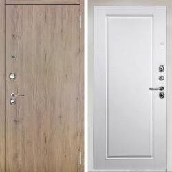 Входная дверь Аргус ЛЮКС 3К Снежно-белый Элегант Рустик соломенный + Тревор Софт милк