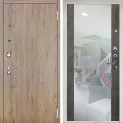 Входная дверь Аргус ЛЮКС 3К Снежно-белый Элегант Рустик соломенный + Вояж Светлый бетон