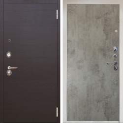 Входная дверь Аргус ЛЮКС 3К Снежно-белый Элегант Венге горизонт + Агат Светлый бетон