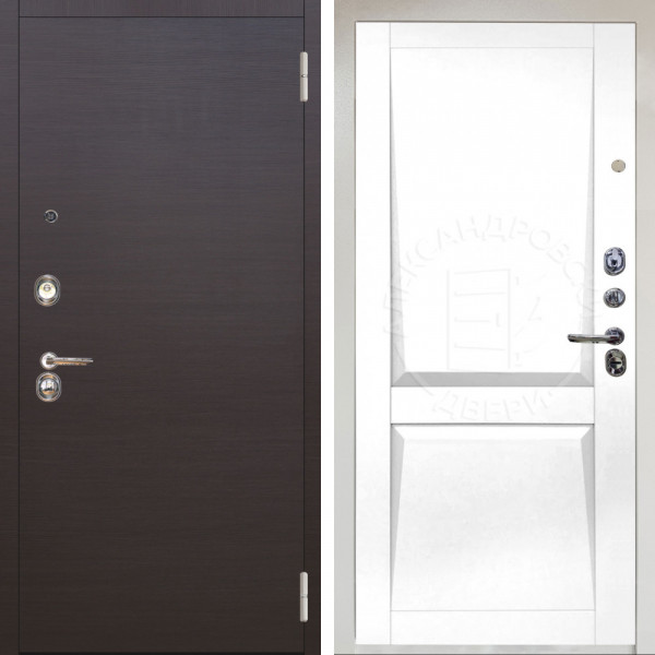 Входная дверь Аргус ЛЮКС 3К Снежно-белый Элегант Венге горизонт + Ариана Белая эмаль