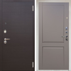 Входная дверь Аргус ЛЮКС 3К Снежно-белый Элегант Венге горизонт + Ариана Серая эмаль