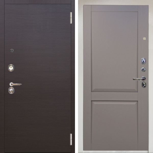 Входная дверь Аргус ЛЮКС 3К Снежно-белый Элегант Венге горизонт + Ариана Серая эмаль