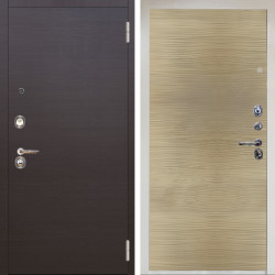 Входная дверь Аргус ЛЮКС 3К Снежно-белый Элегант Венге горизонт + Элегант Дорс светлый горизонт