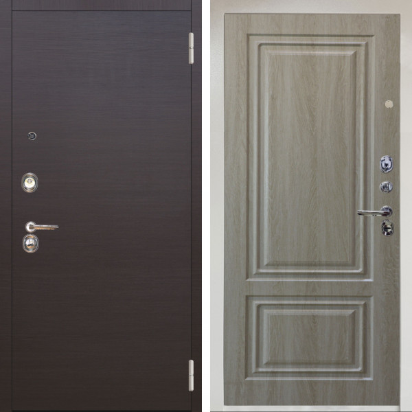 Входная дверь Аргус ЛЮКС 3К Снежно-белый Элегант Венге горизонт + Элион Дуб филадельфия крем