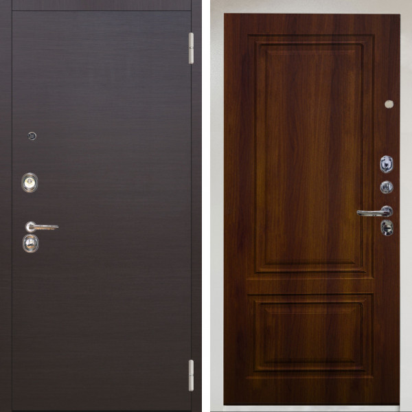 Входная дверь Аргус ЛЮКС 3К Снежно-белый Элегант Венге горизонт + Элион дуб рустикальный