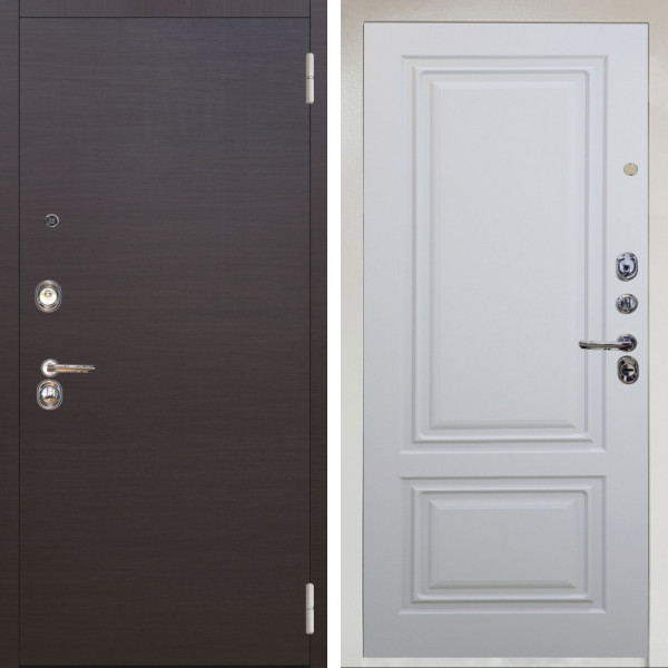Входная дверь Аргус ЛЮКС 3К Снежно-белый Элегант Венге горизонт + Элион Софт милк