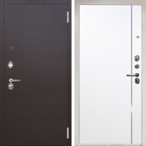 Входная дверь Аргус ЛЮКС 3К Снежно-белый Элегант Венге горизонт + Гауда Роял Вуд Белый
