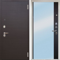 Входная дверь Аргус ЛЮКС 3К Снежно-белый Элегант Венге горизонт + Магнум Черный софт