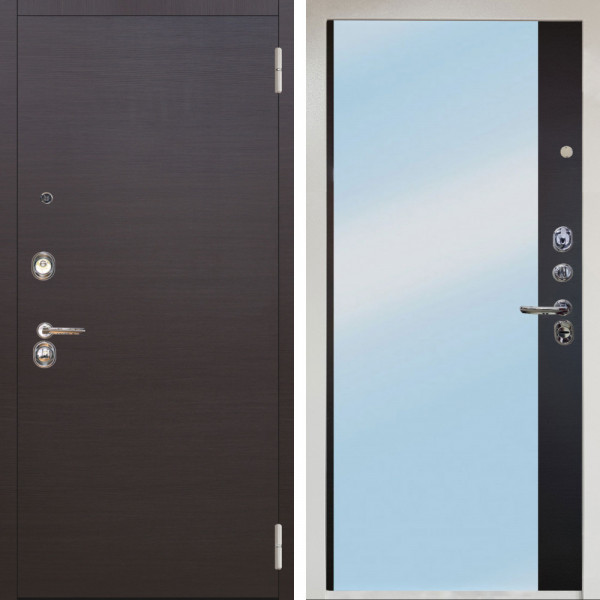 Входная дверь Аргус ЛЮКС 3К Снежно-белый Элегант Венге горизонт + Магнум Черный софт