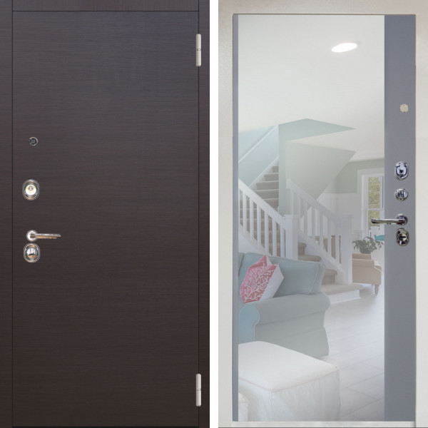 Входная дверь Аргус ЛЮКС 3К Снежно-белый Элегант Венге горизонт + Магнум Силк маус