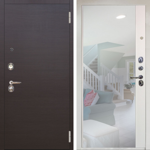 Входная дверь Аргус ЛЮКС 3К Снежно-белый Элегант Венге горизонт + Магнум Софт милк