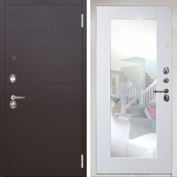 Входная дверь Аргус ЛЮКС 3К Снежно-белый Элегант Венге горизонт + Милли Роял вуд белый