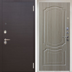 Входная дверь Аргус ЛЮКС 3К Снежно-белый Элегант Венге горизонт + Мишель Ларче светлый