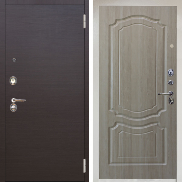 Входная дверь Аргус ЛЮКС 3К Снежно-белый Элегант Венге горизонт + Мишель Ларче светлый