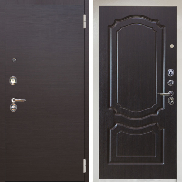 Входная дверь Аргус ЛЮКС 3К Снежно-белый Элегант Венге горизонт + Мишель Венге