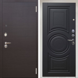 Входная дверь Аргус ЛЮКС 3К Снежно-белый Элегант Венге горизонт + Могадиш Черный софт