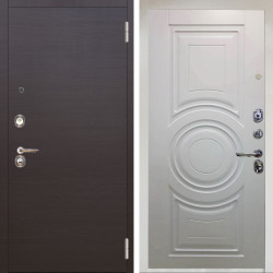 Входная дверь Аргус ЛЮКС 3К Снежно-белый Элегант Венге горизонт + Могадиш Софт милк