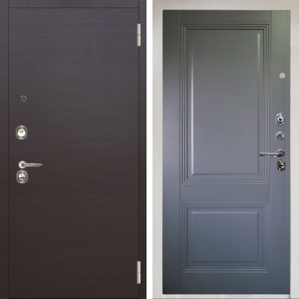 Входная дверь Аргус ЛЮКС 3К Снежно-белый Элегант Венге горизонт + Соло Антрацит софт