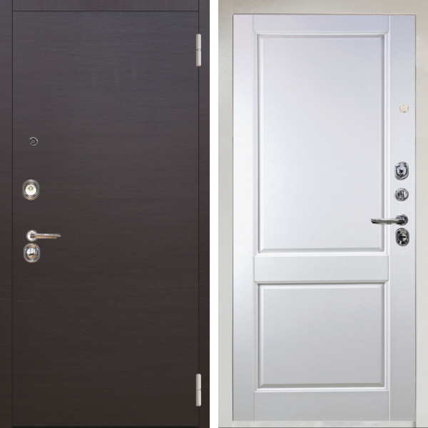 Входная дверь Аргус ЛЮКС 3К Снежно-белый Элегант Венге горизонт + Соренто Белая эмаль