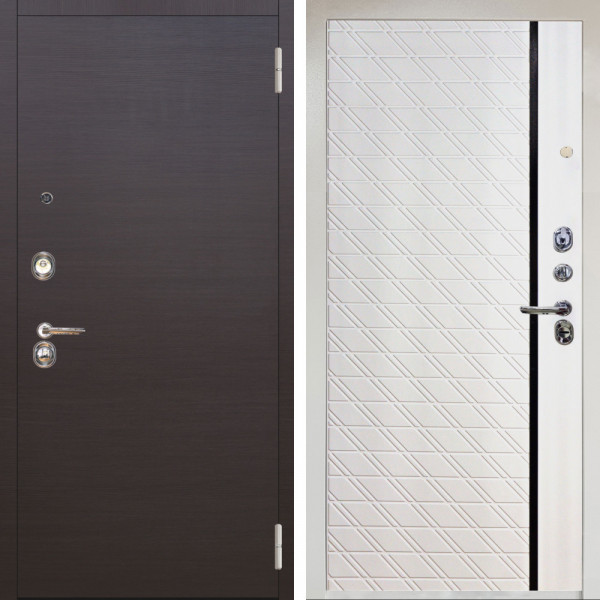 Входная дверь Аргус ЛЮКС 3К Снежно-белый Элегант Венге горизонт + Тори Софт милк