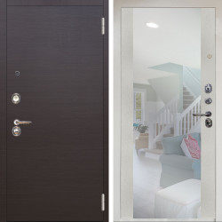 Входная дверь Аргус ЛЮКС 3К Снежно-белый Элегант Венге горизонт + Вояж Белое дерево