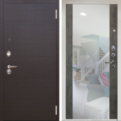 Входная дверь Аргус ЛЮКС 3К Снежно-белый Элегант Венге горизонт + Вояж Светлый бетон