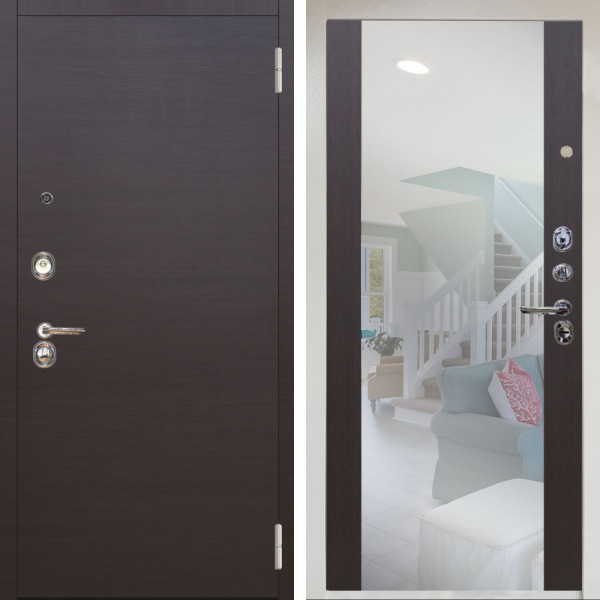 Входная дверь Аргус ЛЮКС 3К Снежно-белый Элегант Венге горизонт + Вояж Венге