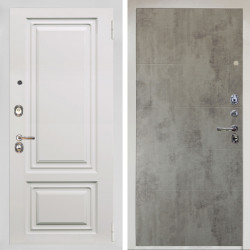 Входная дверь Аргус ЛЮКС 3К Снежно-белый элион вмр белый + Агат Светлый бетон