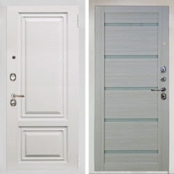 Входная дверь Аргус ЛЮКС 3К Снежно-белый элион вмр белый + Александра Белая лиственница