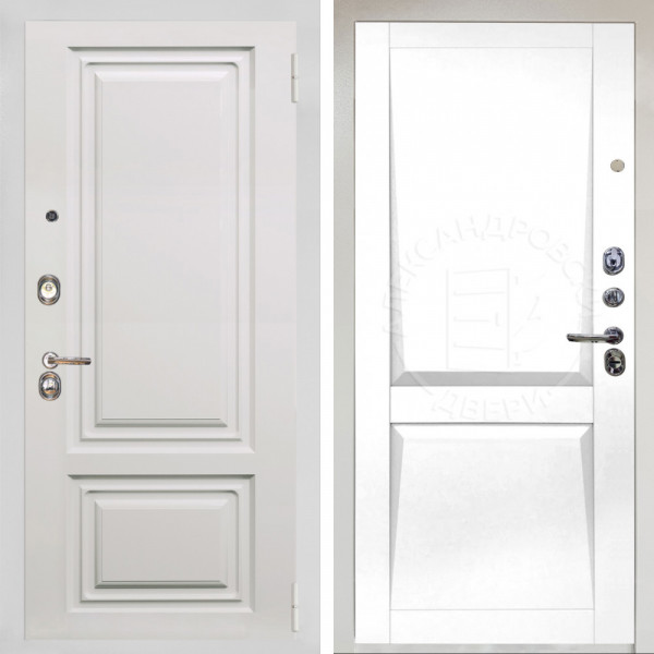 Входная дверь Аргус ЛЮКС 3К Снежно-белый элион вмр белый + Ариана Белая эмаль