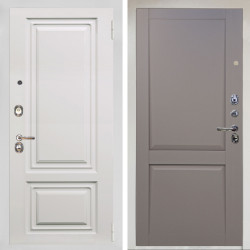 Входная дверь Аргус ЛЮКС 3К Снежно-белый элион вмр белый + Ариана Серая эмаль