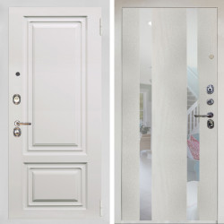 Входная дверь Аргус ЛЮКС 3К Снежно-белый элион вмр белый + Дуэт Белое дерево вставки Николь