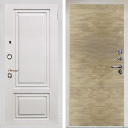 Входная дверь Аргус ЛЮКС 3К Снежно-белый элион вмр белый + Элегант Дорс светлый горизонт