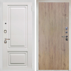Входная дверь Аргус ЛЮКС 3К Снежно-белый элион вмр белый + Элегант Рустик соломенный