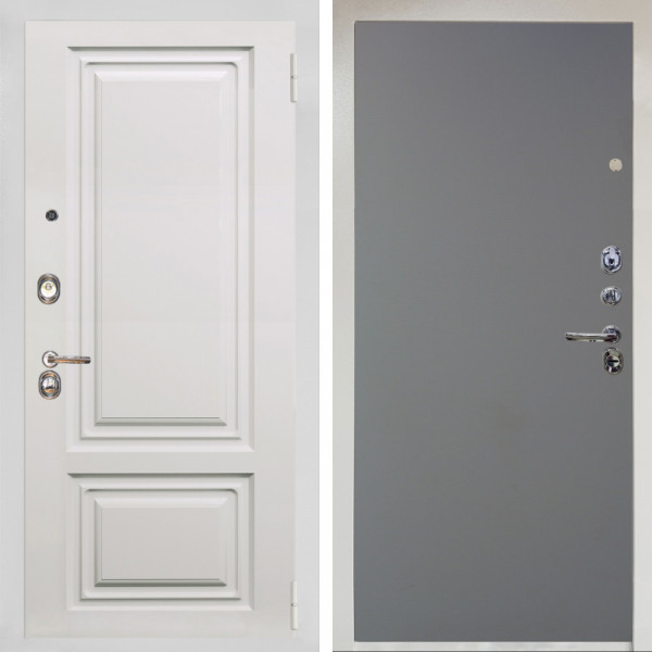 Входная дверь Аргус ЛЮКС 3К Снежно-белый элион вмр белый + Элегант Силк маус